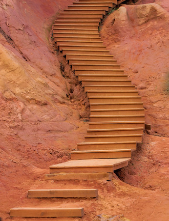 ochres of Roussillon and stairsの写真素材