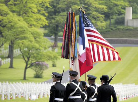 memorial day at the American cemetery in Franceのeditorial素材