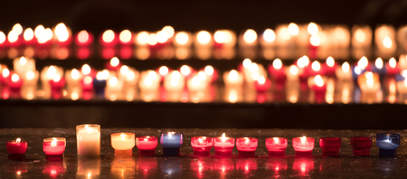 candles in churchの写真素材