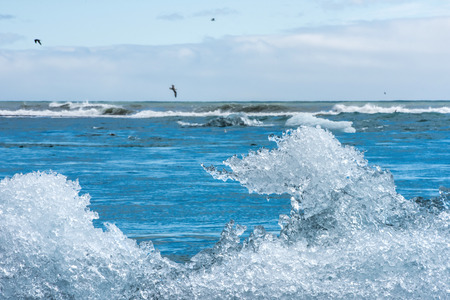 The beach in Jokulsarlonの写真素材