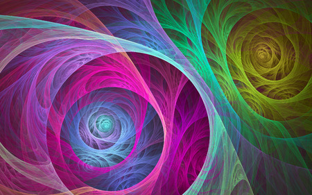 Abstract fractal background, colorful decorative spiral fibers patternの写真素材