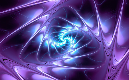 abstract fractal, blue glowing spiral with soft curved lines and neon lightの写真素材