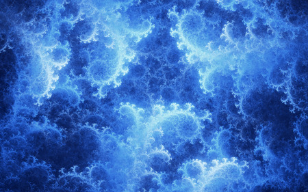 abstract fractal, light-blue decorative frost tracery on dark backgroundの写真素材