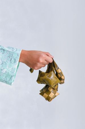 Ketupat served during Idul Fitri celebrationsの写真素材