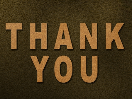 Thank You text  on texture backgroundの写真素材