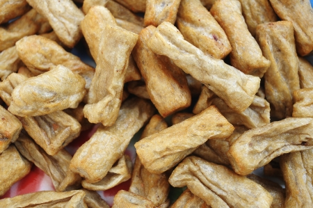 Malaysian fried fish snacks called Keropok Leko  の写真素材