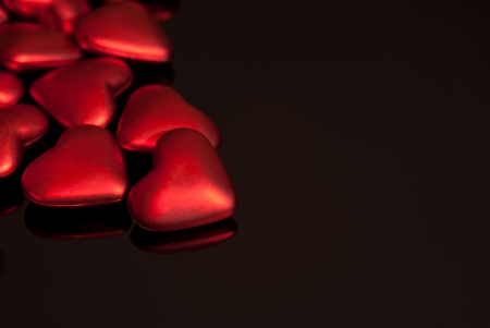 Red Hearts Black Glassの写真素材