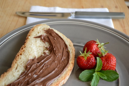 Chocolate cream breakfastの写真素材