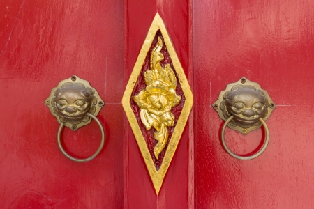 Lion door knobの写真素材