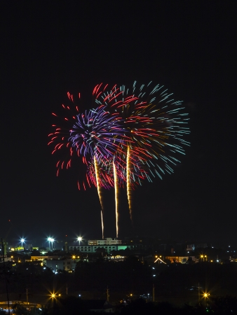 Fireworks in Prachuap Khiri Khan ,Thailand  On 21 December 2013 の写真素材