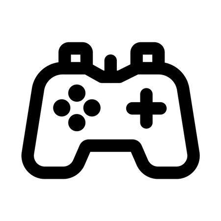 Flat minimal outline gamepad icon set for gaming, entertainment, and technology design