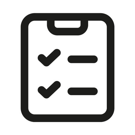 Checklist icon. Modern professional minimal line vector icon representing tasks, completion, and...