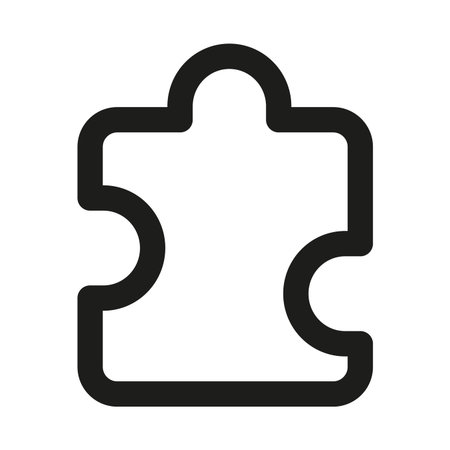 Puzzle Piece Icon. Modern Professional Minimal Line Vector Symbol for Problem Solving and...