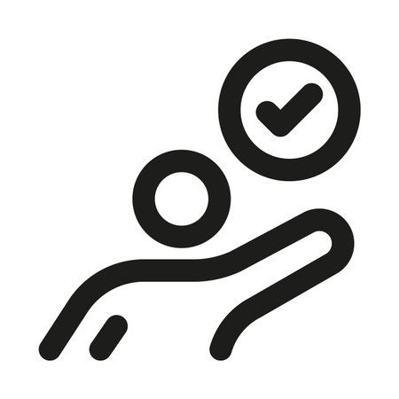 User Authentication and Approval Line Icon. Professional minimalist symbol designed as a premium...