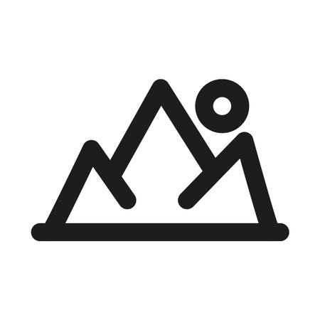 Mountain landscape icon. Mountain landscape modern professional line icon, minimal vector nature...