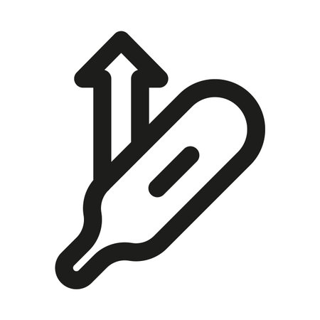 Medical Thermometer Professional Modern Line Icon. Minimal and unique healthcare symbol representing...