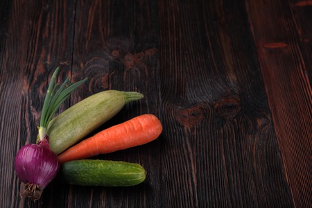 Vegetables on wood. Bio Healthy food, herbs and spices. Organic vegetables on wood. Vegan.の写真素材