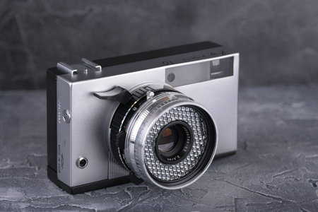 MOSCOW, RUSSIA, APRIL 17, 2017. The old Soviet rangefinder camera Zorki-10, released 1975.