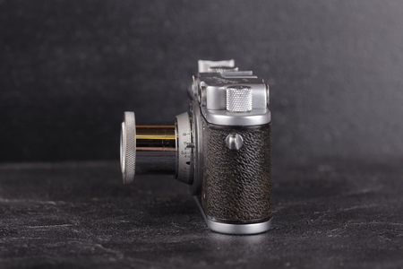 MOSCOW, RUSSIA, APRIL 17, 2017. The old Soviet rangefinder camera Zorki-2, Rare, released1955.のeditorial素材