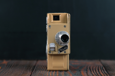 MOSCOW, RUSSIA, APRIL 20, 2017. The old Soviet 8 mm movie camera Kama, released 1959.のeditorial素材
