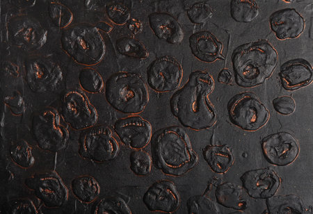 Black slate background and lava texture.