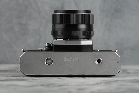 MOSCOW, RUSSIA, SEPTEMBER 5, 2017. The old Japan 35 mm SLR camera Fujica ST701 with 55 mm lens, released 1971.のeditorial素材