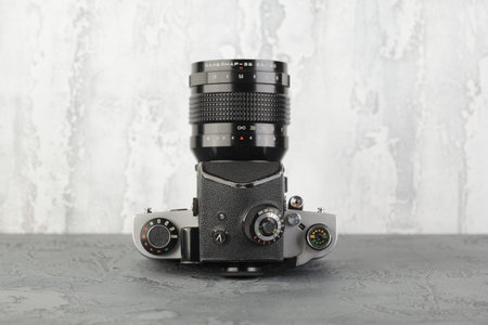 MOSCOW, RUSSIA, JULY 27, 2019. The old Soviet Medium format SLR Film camera Kiev-60, released1986 on...