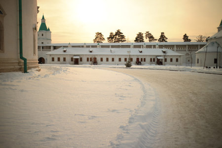 One of the Great Monasteries of Russia. New Jerusalem Monastery, Interior. Out of focus.