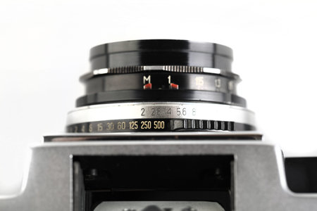 MOSCOW, RUSSIA, NOVEMBER 14, 2021. Very rare old Soviet 35 mm SLR camera Zenit-4, released 1967 on...