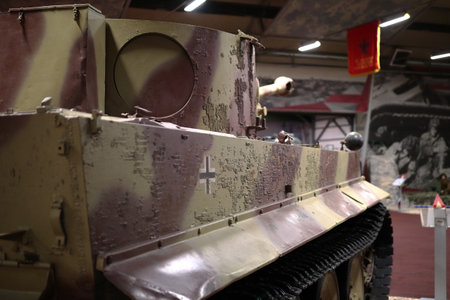 Kubinka, Odintsovo district, Moscow region, Russia. September 27, 2022. German battle tank 2nd World War Tiger, Panzerkampfwagen VI Ausf E. German battle tank PzKpfw VI Tiger Ausf E.のeditorial素材