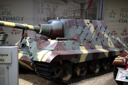 Kubinka, Odintsovo district, Moscow region, Russia. September 27, 2022. German battle tank 2nd World War Jagdtiger, Panzerjager Tiger Ausf. B. German battle tank Sd Kfz186.のeditorial素材