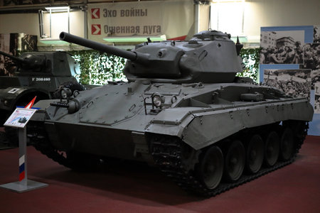 Kubinka, Odintsovo district, Moscow region, Russia. September 27, 2022. American Light tank M24 Chaffee, 2nd World War.のeditorial素材