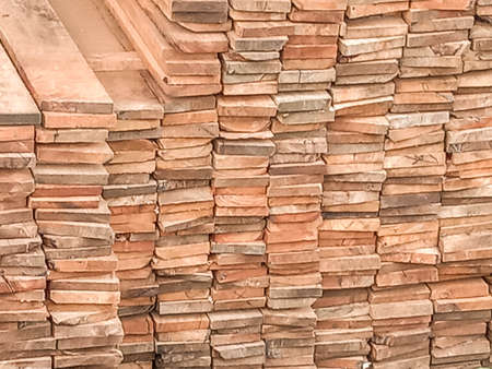 timber stock on saw millの写真素材