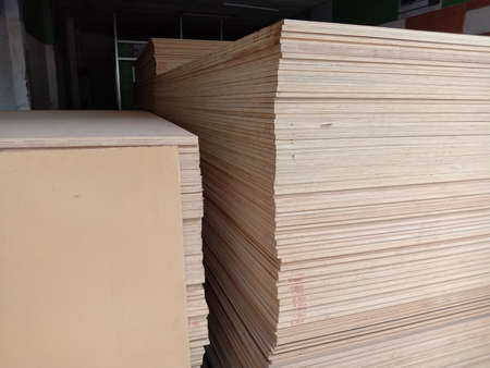 plywood stock for sell on marketの写真素材