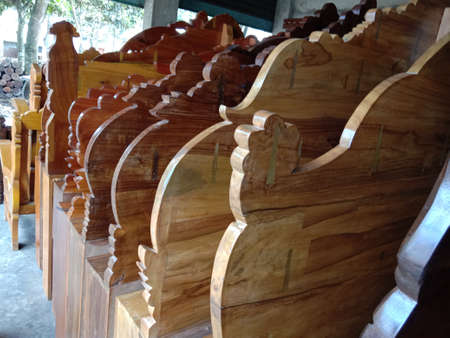 timber made furniture on marketの写真素材