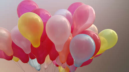 Colorful Ballon stock on the skyの写真素材