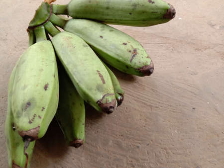 tasty and healthy raw banana bunch on gardenの写真素材