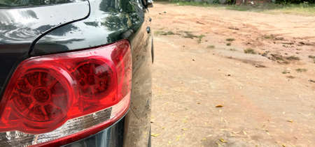 backlight of black colored carの写真素材