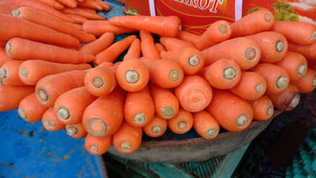 Fresh and delicious and healthy carrot stock on shopの写真素材