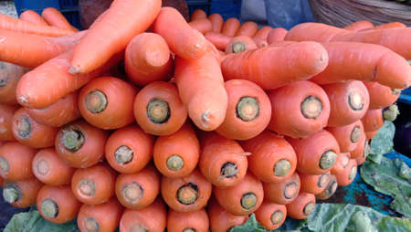 Fresh and delicious and healthy carrot stock on shopの写真素材