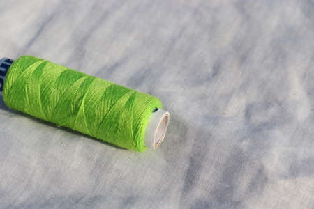 green colored yarn stock on shop for sellの写真素材