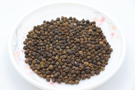 healthy and spicy black pepper stock on bowl