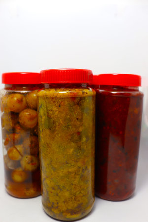 tasty multiple pickles in jar for eat