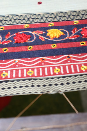 hand craft design on saree with Niddle