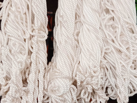 white colored nylon yarn stock on shop for sell
