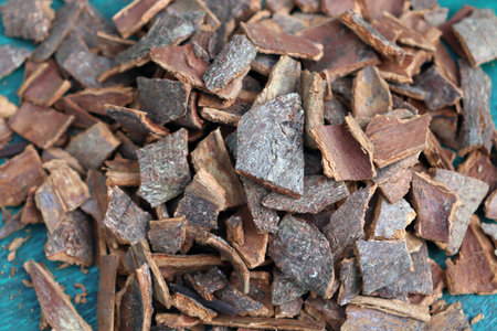 healthy and spicy cinnamon stock on wooden background