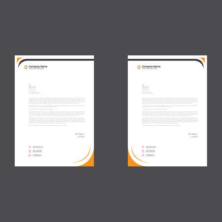 orange colored simple letterhead design for any kind of useのイラスト素材