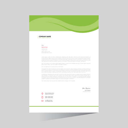 Green colored stylish vector letterhead design for any kind of useのイラスト素材