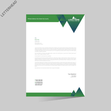 green colored vector letterhead design for any company useのイラスト素材