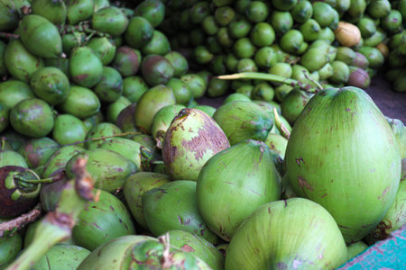 healthy and fresh and tasty raw coconut stock on shop for sell